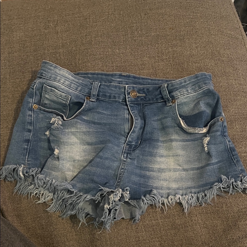 Distressed Denim Shorts